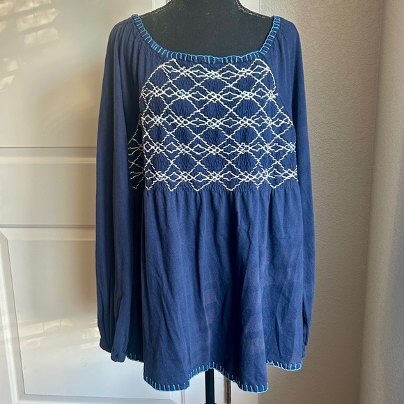 Roaman's Embroidered Peasant Blouse - Picture 1 of 3